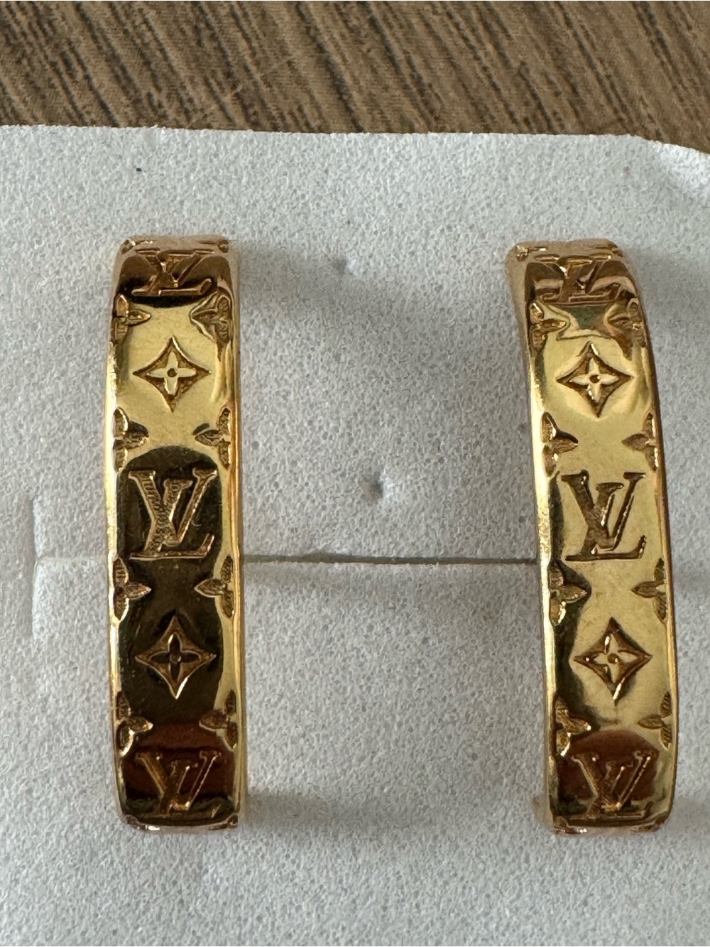 Louis Vuitton Nano Monogram Cuff Earrings Authentic Presentation Box & COA